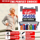 Victory Hangers® Race Bib Holder + Medal Display Rack V2 promoted as lightweight, precision cut, and featuring a brushed smooth finish for runners.