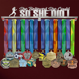 She Believed She Could, So She Did! Medal Hanger Display Victory Medal Hangers®