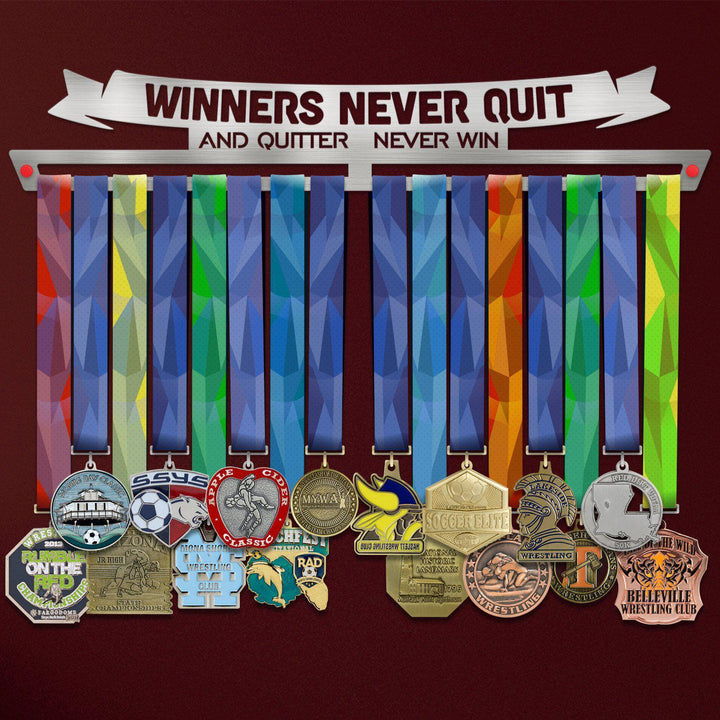 Winners Never Quit And Quitters Never Win Medal Hanger Display Victory Medal Hangers®